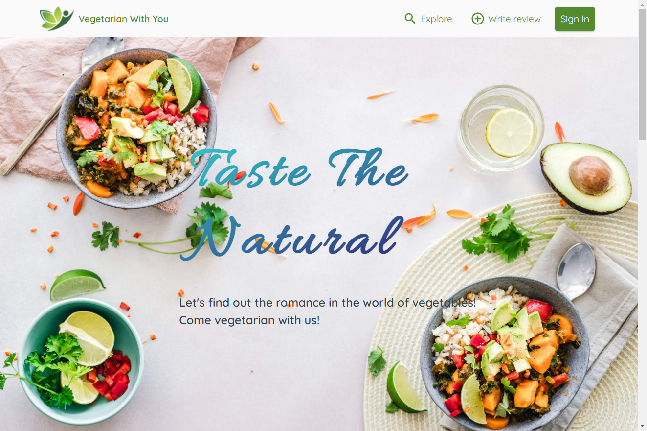 Vegetarian With You - Restaurant Review Website